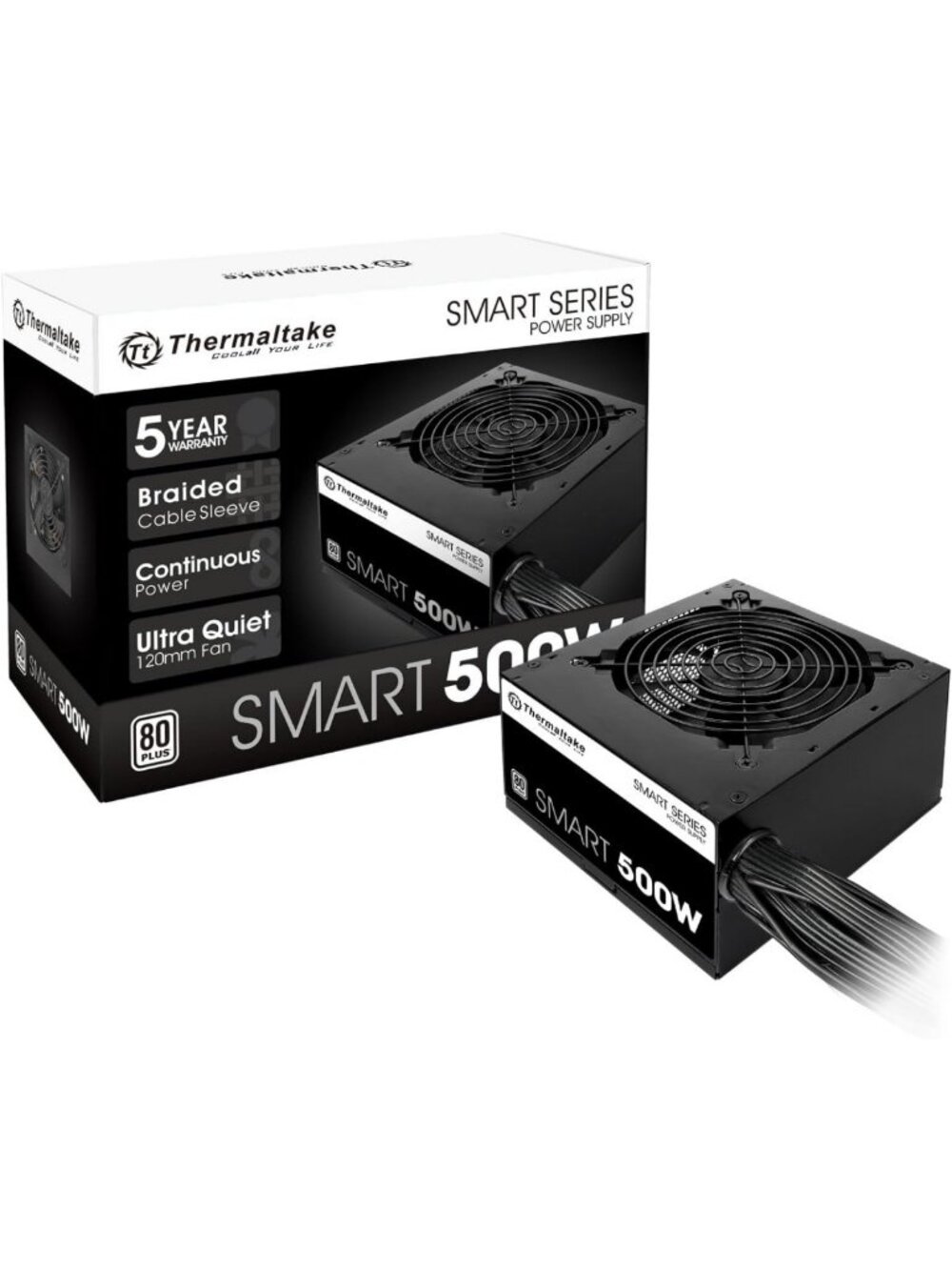 500W Power Supply Unit - 80+ White Certified, Ultra Quiet 120mm Fan, ATX/EPS